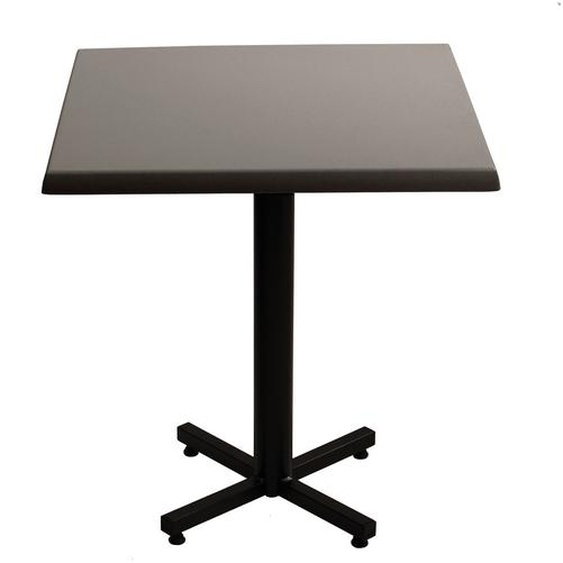 Table Coffee carrée L.70 x P.70 x H.75 cm - Plateau Gris – Pied central Noir