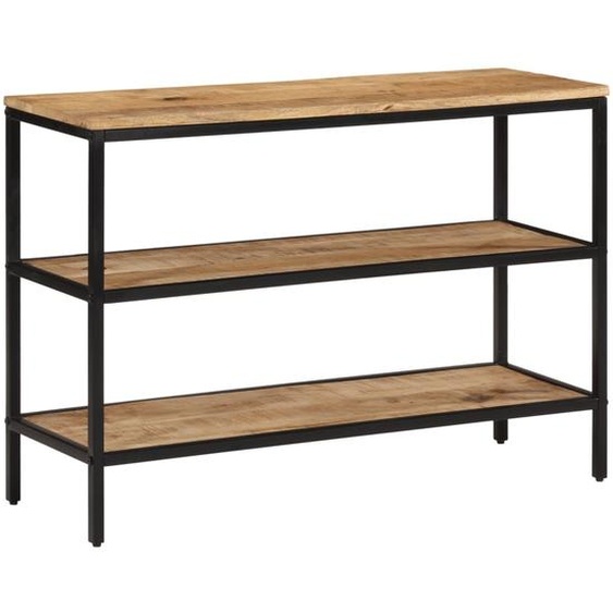 Table console 100x35x70 cm bois de manguier massif brut