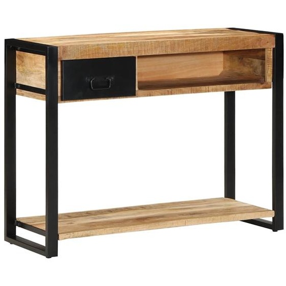 Table console 100x35x75 cm bois de manguier massif brut