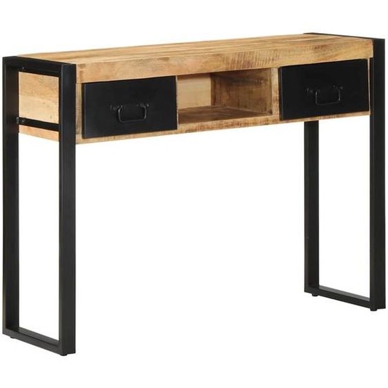 Table console 100x35x75 cm bois de manguier massif brut