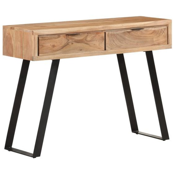 Table console 100x35x76 cm Bois dacacia avec bord naturel