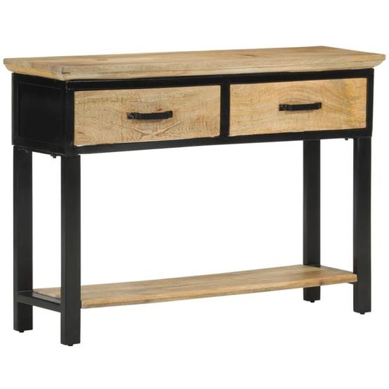 Table console 110x30x75 cm bois de manguier massif brut