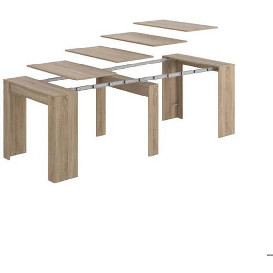 Table console à rallonge Dpanozz - Dmora - Melaminè - Chêne 90x51h78 cm