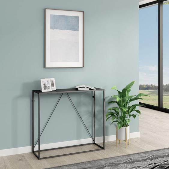 Table console Austevoll acier 90 x 30 x 80 cm noir