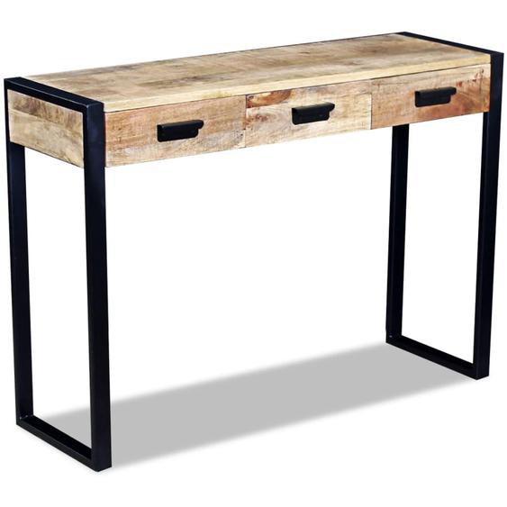 Table console avec 3 tiroirs Bois de manguier 110 x 35 x 78 cm