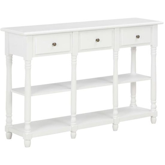 Table console blanc 110 x 30 x 76 cm bois dingénierie