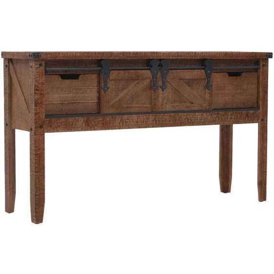 Table console Bois massif de sapin 131 x 35,5  x 75 cm Marron