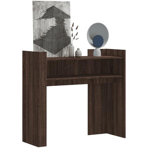 Table console chêne marron 100x35x90 cm bois dingénierie