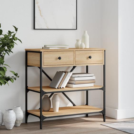 Table console chêne sonoma 75x34,5x75 cm bois dingénierie