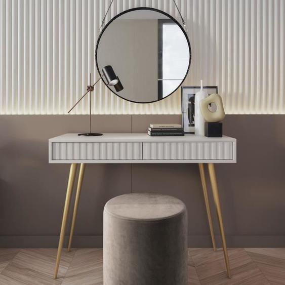 Table console - Console extensible - Coiffeuse - Selsey BELLO - 104 cm - blanc