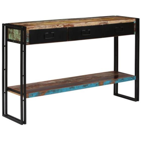Table console en bois de récupération massif OVONNI - 120 x 30 x 76 cm - Style industriel