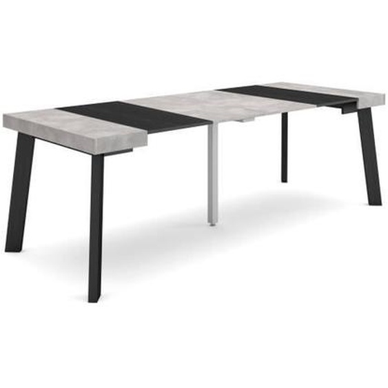 Table console extensible, 220, Pour 10 personnes, Pieds en bois, Ciment, RF3071