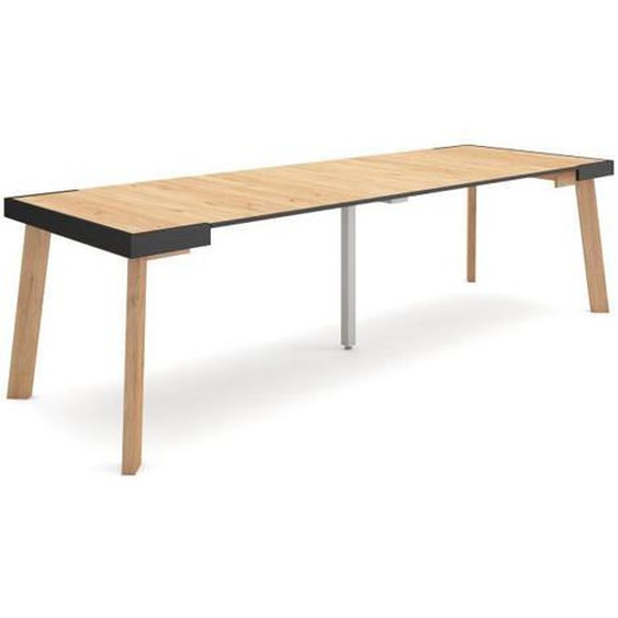 Table console extensible, 260, Pour 12 personnes, Pieds en bois, Chêne, RF3082