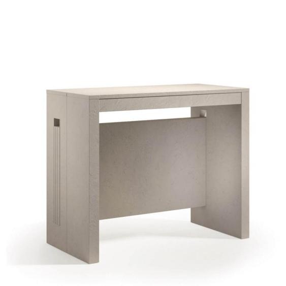 Table console extensible 8 couverts TOPAZ beige 90 cm avec allonges intégrées