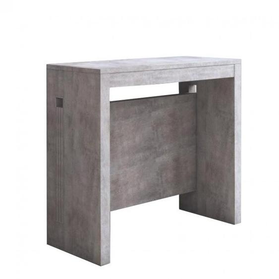 Table console extensible GRANDEZZA effet béton jusquà 8 couverts avec allonges intégrées