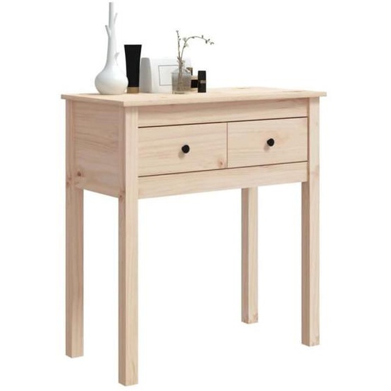 Table console - FAFEICY - Bois massif de pin - Marron - Contemporain - 70x35x75 cm