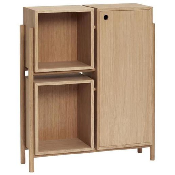 Table console Hubsch Interior Cube - naturel - 76x25x90 cm - Placage de chêne - FSC - Adulte