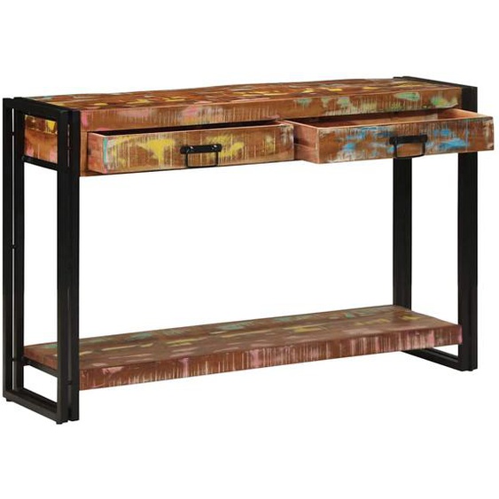 Table console Multicolore bois de récupération massif