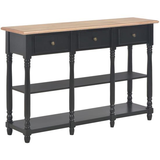 Table console noir 110x30x76 cm bois dingénierie