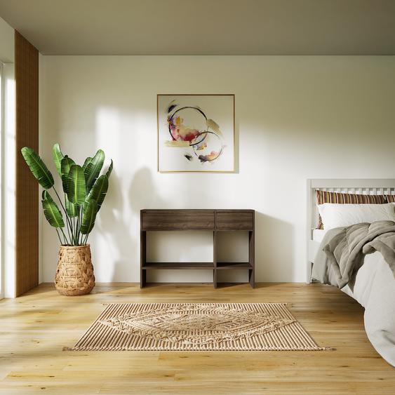Table console - Noyer, moderne, raffinée, avec tiroir Noyer - 115 x 79 x 34 cm, personnalisable