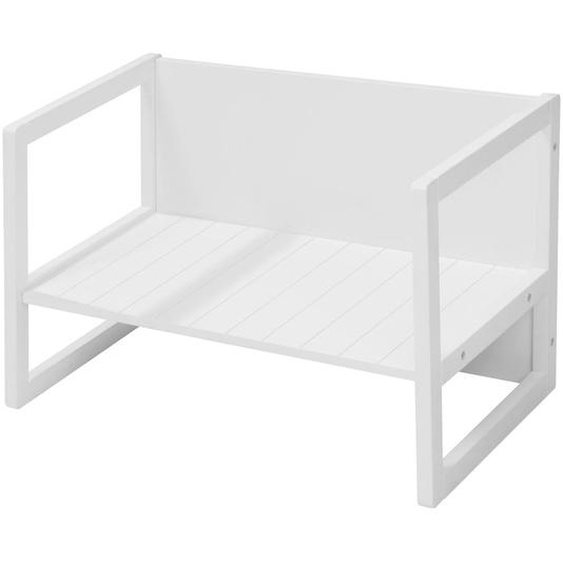 Table Convertible En Banc Évolutif À 2 Hauteurs Dassise Blanc