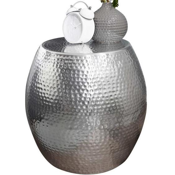 Table dappoint argenté design en aluminium L. 42 x P. 42 x H. 42 cm collection Malcontenta Argenté