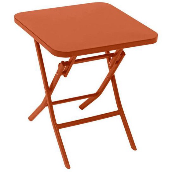 Table dappoint carré pliante en acier - Orange - 40 x 40 x H 45 cm - Gamme Greensboro