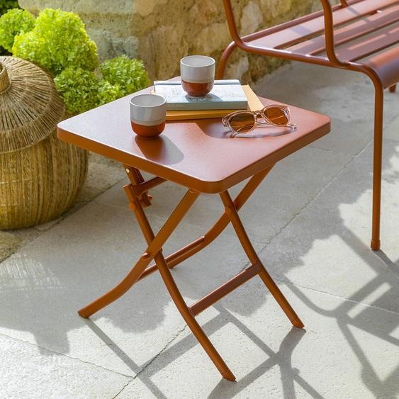 Table dappoint de jardin carré GREENSBORO Ambre 40 x cm - Acier, Traitement anti-rouille renforcé Hespéride