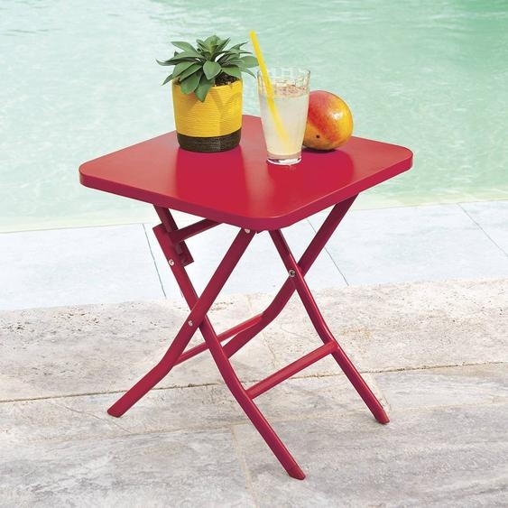 Table dappoint de jardin carré GREENSBORO Groseille 40 x cm - Acier, Traitement anti-rouille renforcé Hespéride