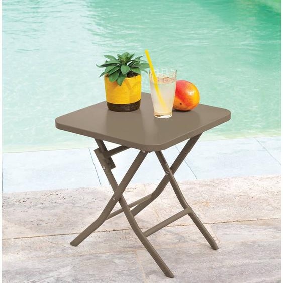 Table dappoint de jardin carré GREENSBORO Tonka 40 x cm - Acier, Traitement anti-rouille renforcé Hespéride