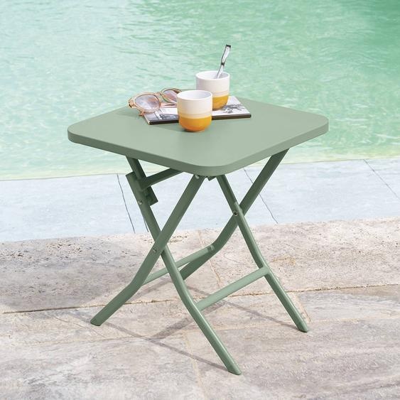 Table dappoint de jardin carré GREENSBORO Vert olive 40 x cm - Acier, Traitement anti-rouille renforcé Hespéride