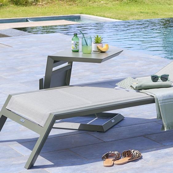 Table dappoint de jardin carrée ALLURE Vert laurier 55 x 45 cm - Aluminium traité époxy Hespéride