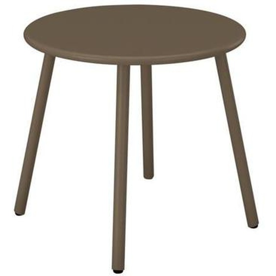 Table dappoint de jardin en métal ronde - Taupe - MIRMANDE de MYLIA
