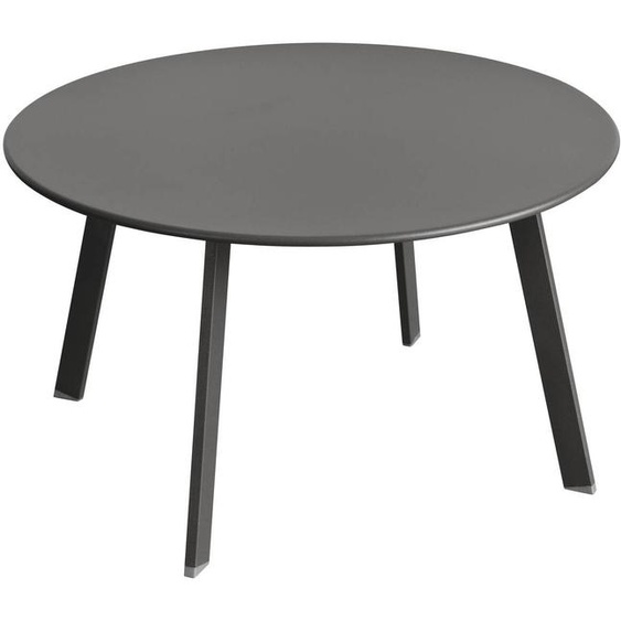 Table dappoint de jardin rond SAONA Graphite 70 x 40 cm - Acier traité époxy, Traitement antirouille renforcé Hespéride