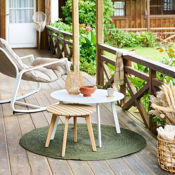 Table dappoint de jardin ronde OLVINIA Acacia 46 x 35 cm - certifié FSC® Hespéride