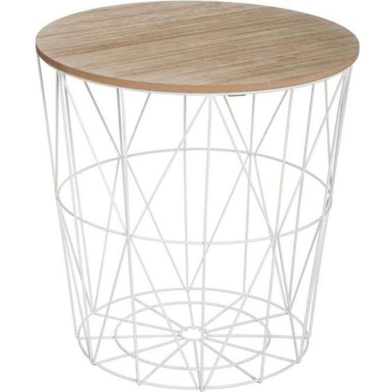 Table dAppoint Design Kumi - PARIS PRIX - Blanc - 39,5 x 41 cm - Métal - Contemporain