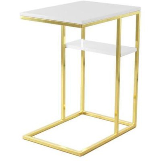 Table Dappoint Design maud 60cm Blanc & Or - Paris Prix