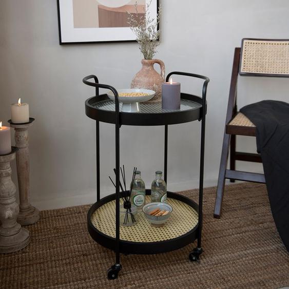Table dappoint double étage à verre dépoli – esthétique lumineuse flottante, mélange moderne de naturalisme