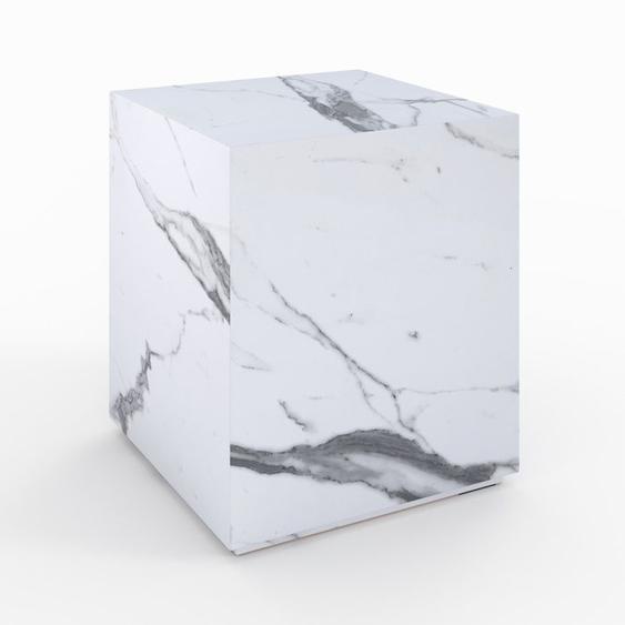 Table dappoint effet marbre blanche -  Rendez-Vous Déco