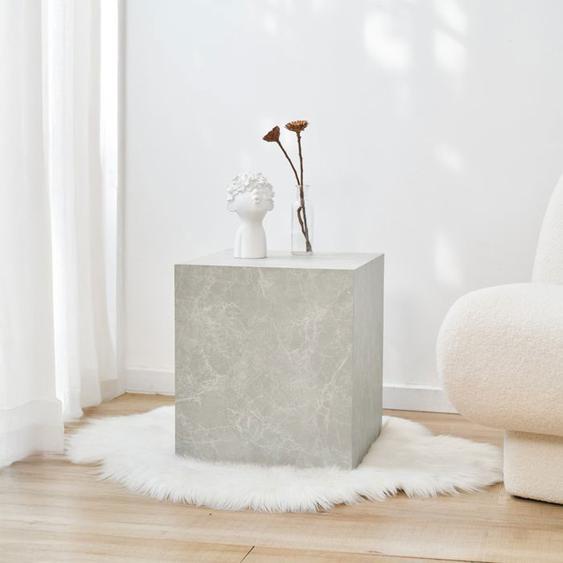 Table dappoint Ellelu 45 x 40 x 40 cm aspect marbre taupe