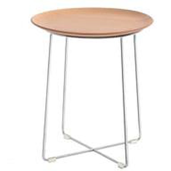 Table dappoint en frêne AL - Bois clair/chrome