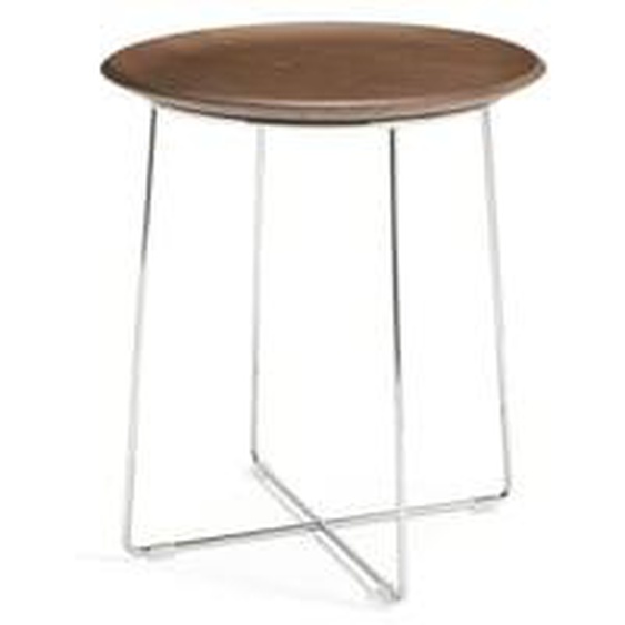 Table dappoint en frêne AL - bois foncé/chrome