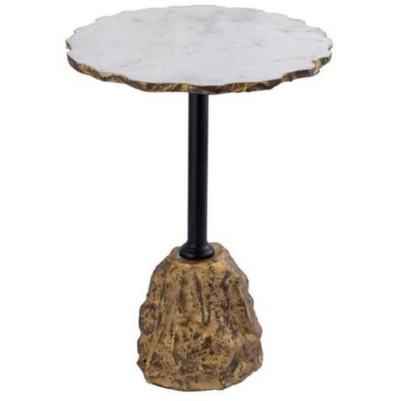 Table dappoint en marbre blanc PTMD Alexa - 40x40x55 cm