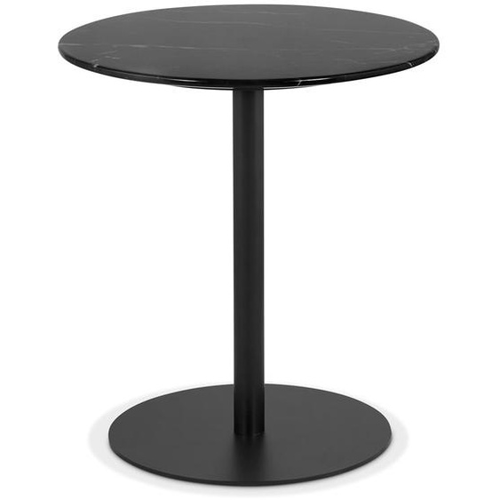 Table dappoint en marbre STONE ronde noire