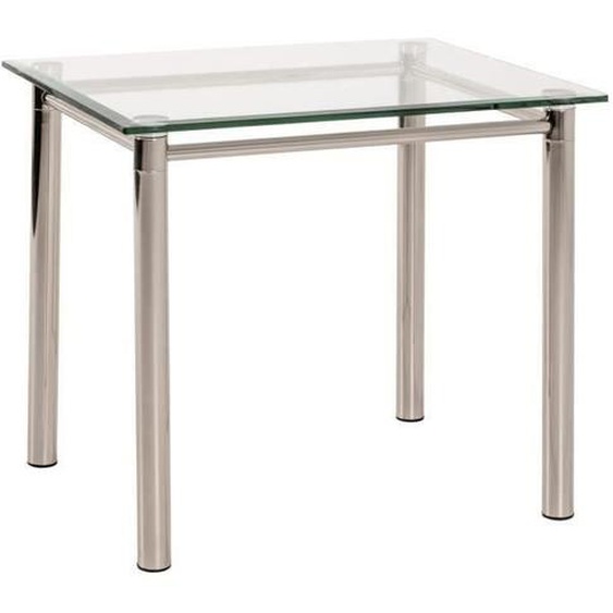 Table dappoint en verre trempé-Acier chromé - 60 x 50 x 53 cm