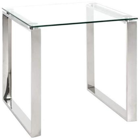 Table dappoint en verre trempé transparent - 55 x 55 x 55 cm