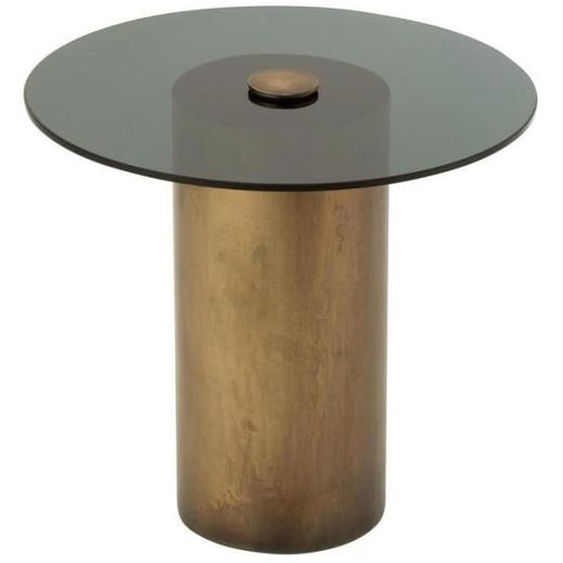 Table dAppoint - J-LINE - Soni - Verre - Bronze & Noir - 51cm de diamètre