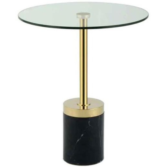Table dAppoint - Lana - Marbre - Or & Noir