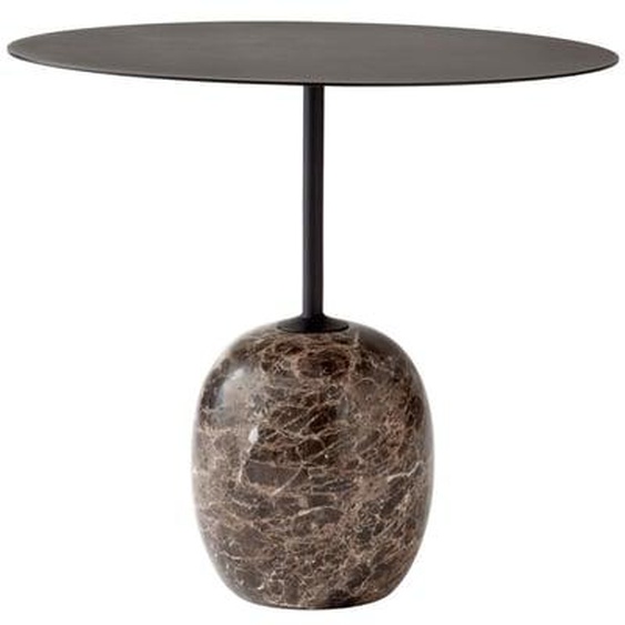 Table dappoint Lato - ovale 40 x 50 cm - Warm Black & Emparador Marble