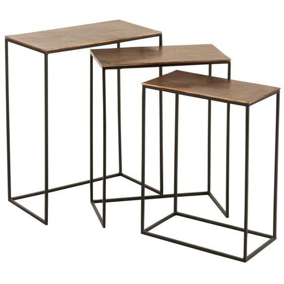Table dappoint métal effet rouille Rolie - Lot de 3